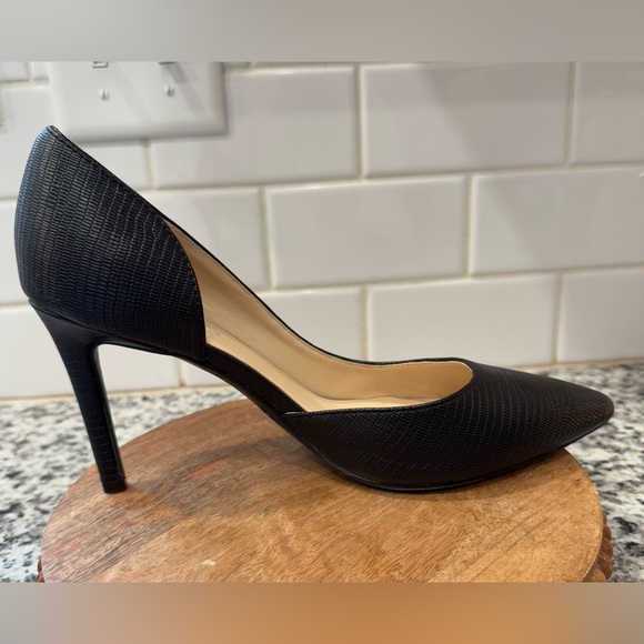 NWOB Nine West Women’s Black Textured D’Orsay Pumps Size 8 - Picture 3 of 9